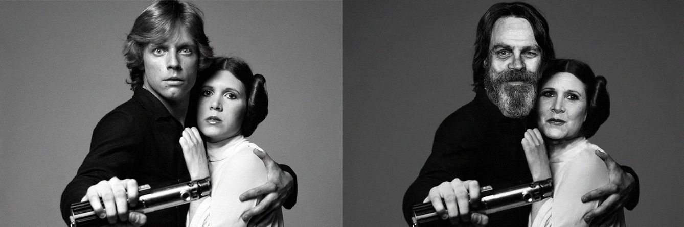 Foto: Luke y Leia, antes y después.