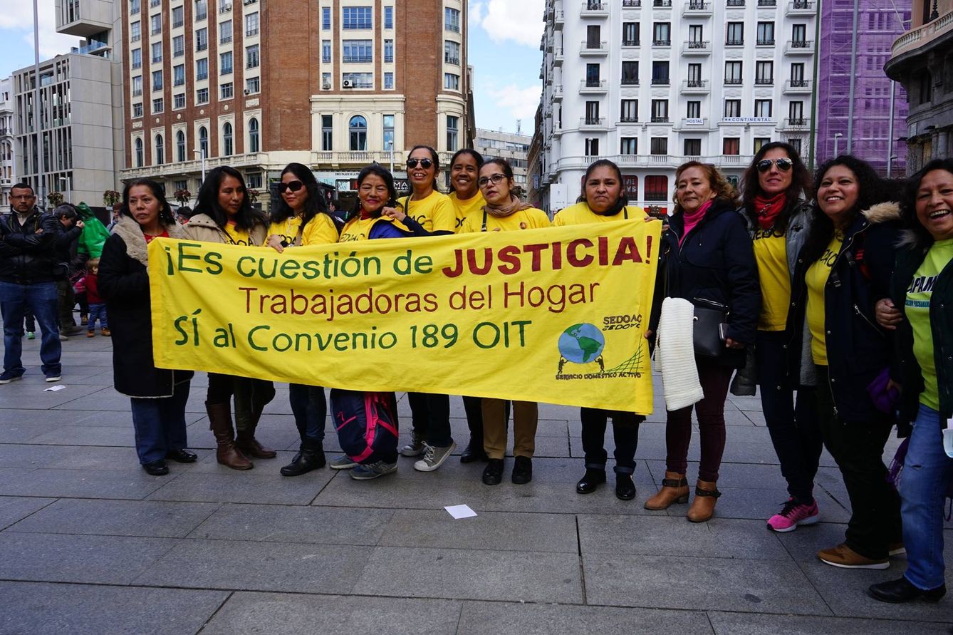 Protesta de la asociación Servicio Doméstico Activo en Madrid. (Sedoac)
