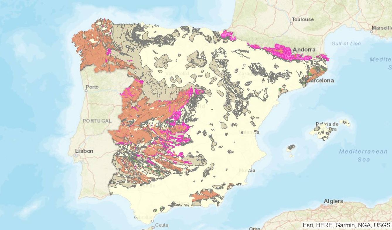 Distribución del radón en España. (CSN)