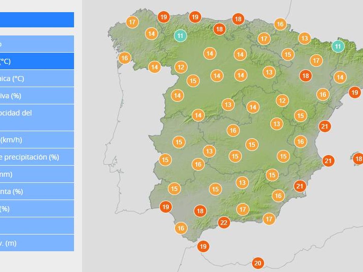 Foto: Predicción meteorológica en la Península y Baleares para el sábado 1 de febrero de 2020. (Aemet)