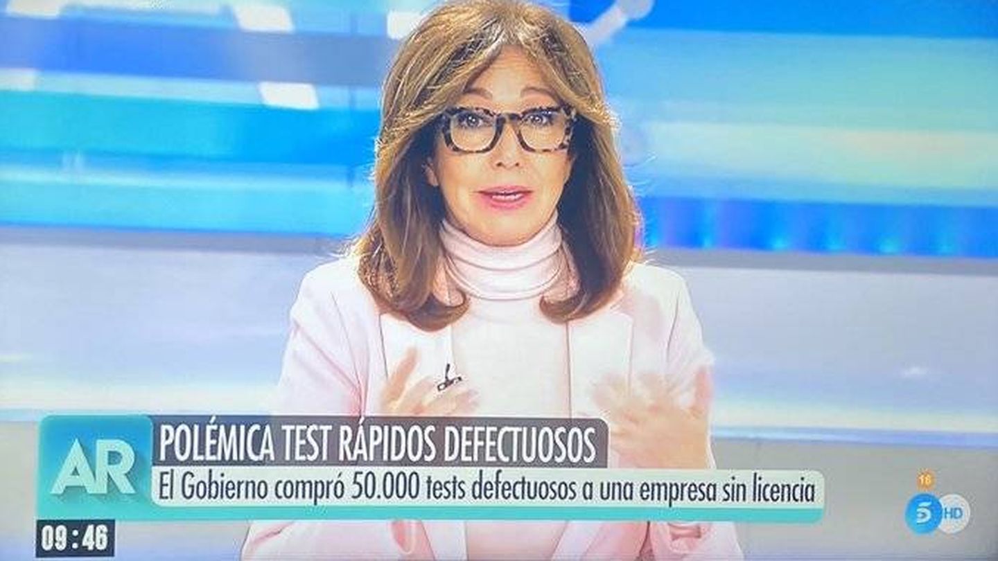 Ana Rosa, en su programa. (Telecinco)