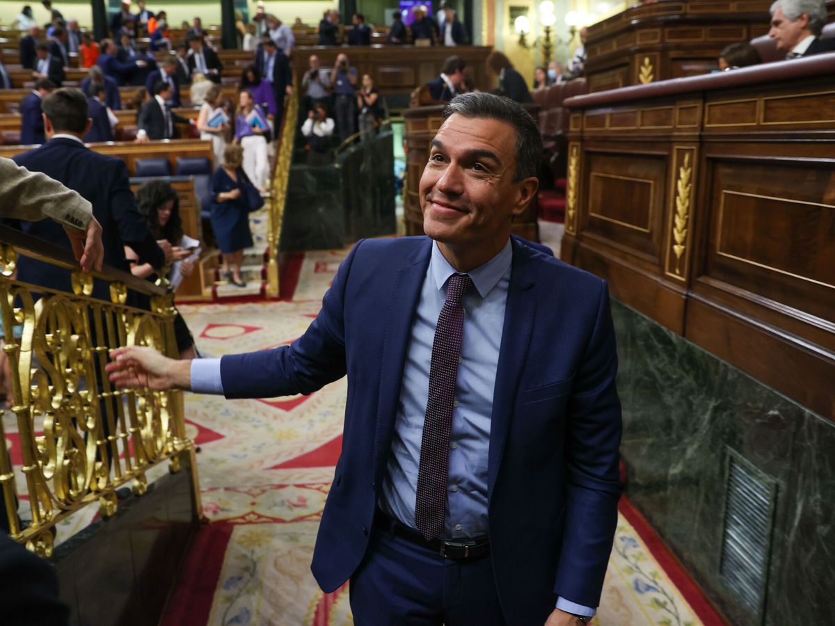 Foto: Pedro Sánchez tras convalidar el plan anticrisis en el Congreso. (EFE/Kiko Huesca)