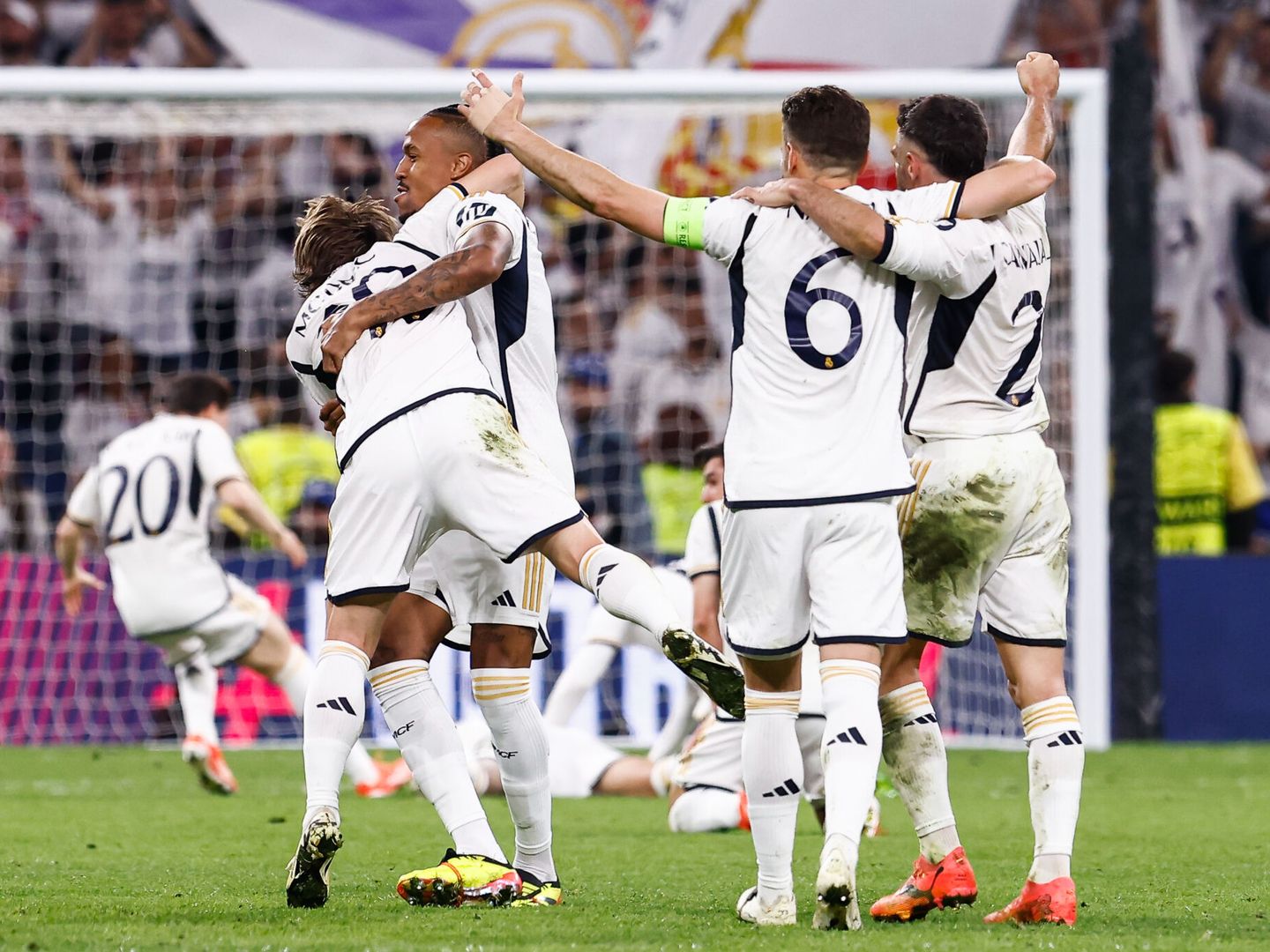 Los jugadores del Real Madrid celebran el pase a la final (AFP7).