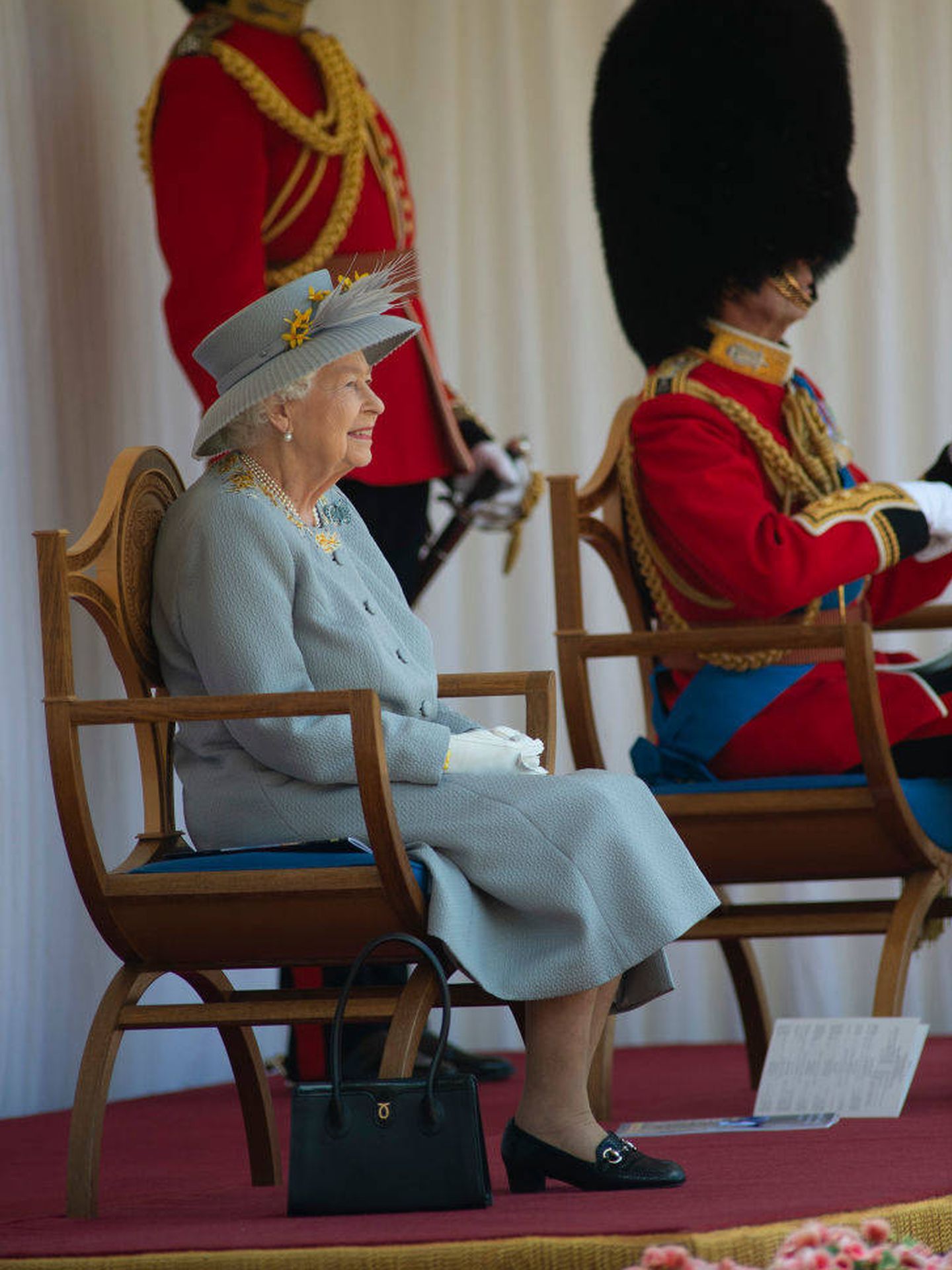 Isabel II en el Trooping the Colour de 2021, marcado por la covid-19. (Getty)