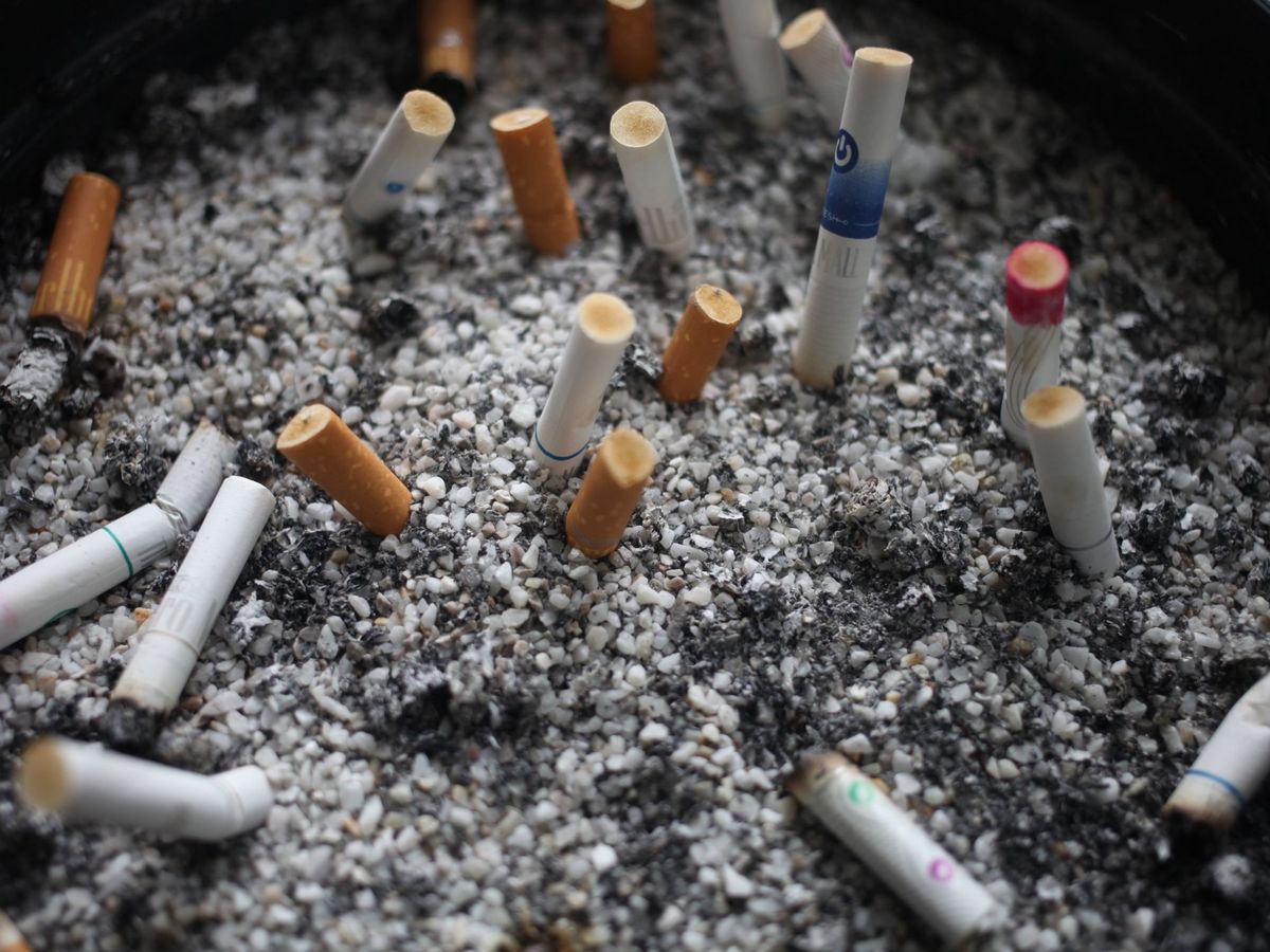 Foto: Un contenedor de colillas de cigarro. (EFE)