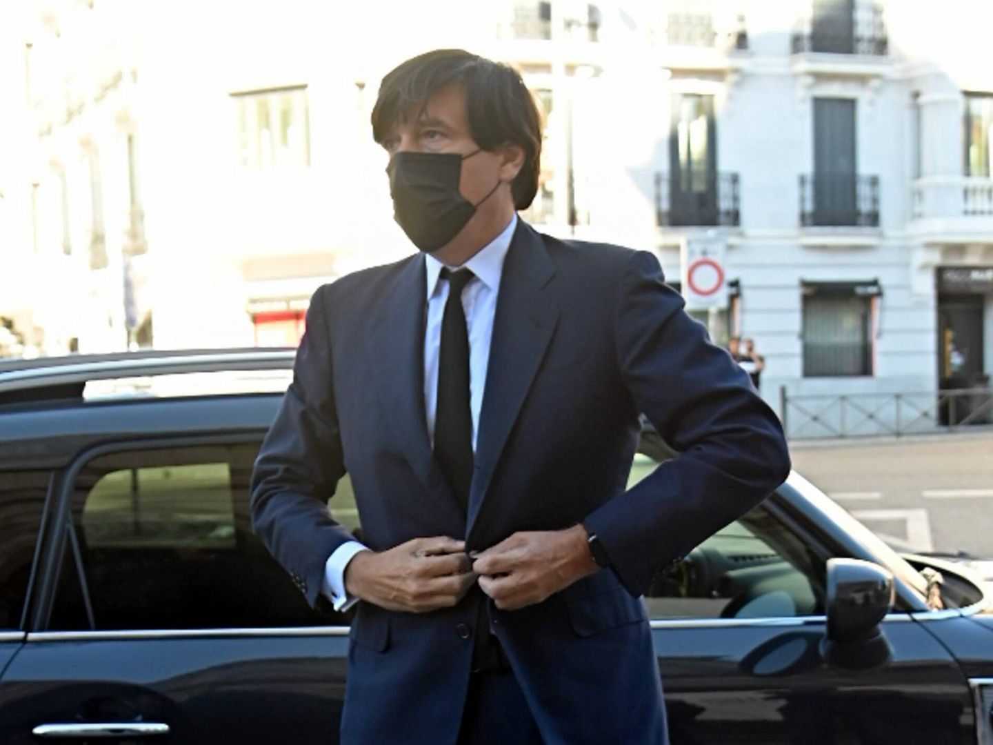 Manuel Falcó, a su llegada al funeral de su padre. (EFE)