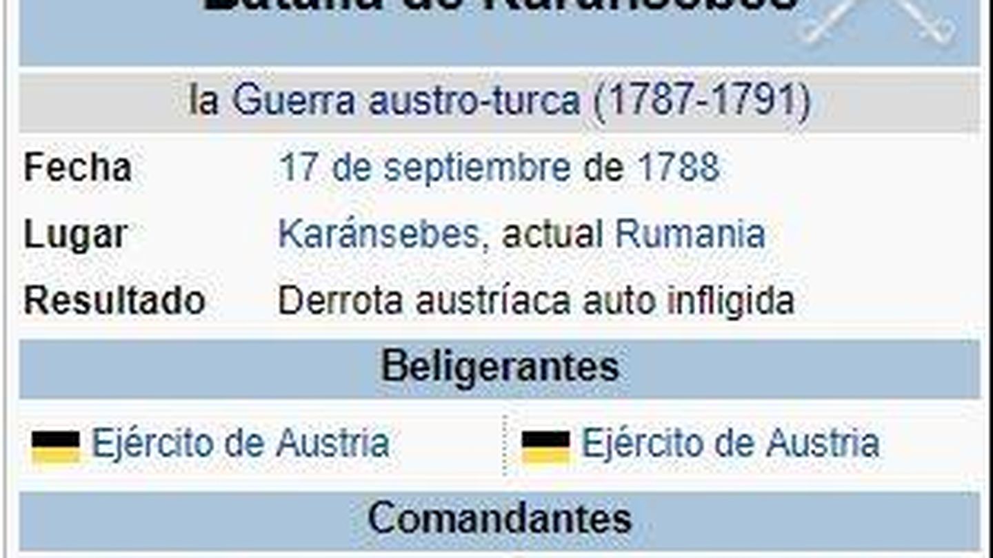 Así es como pasas a la historia en Wikipedia cuando tu ejército pierde los papeles.