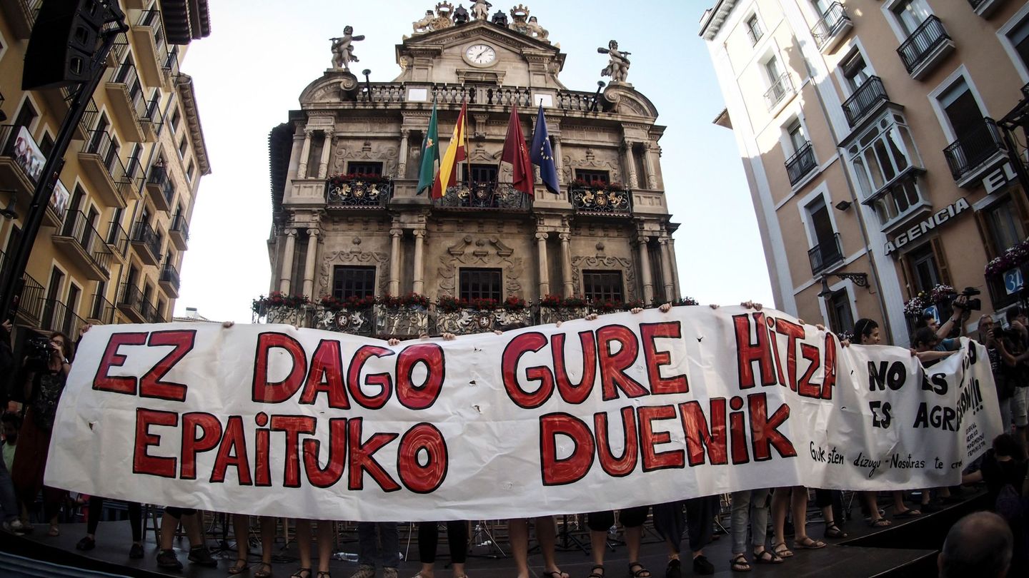 La protesta en Pamplona. (EFE)