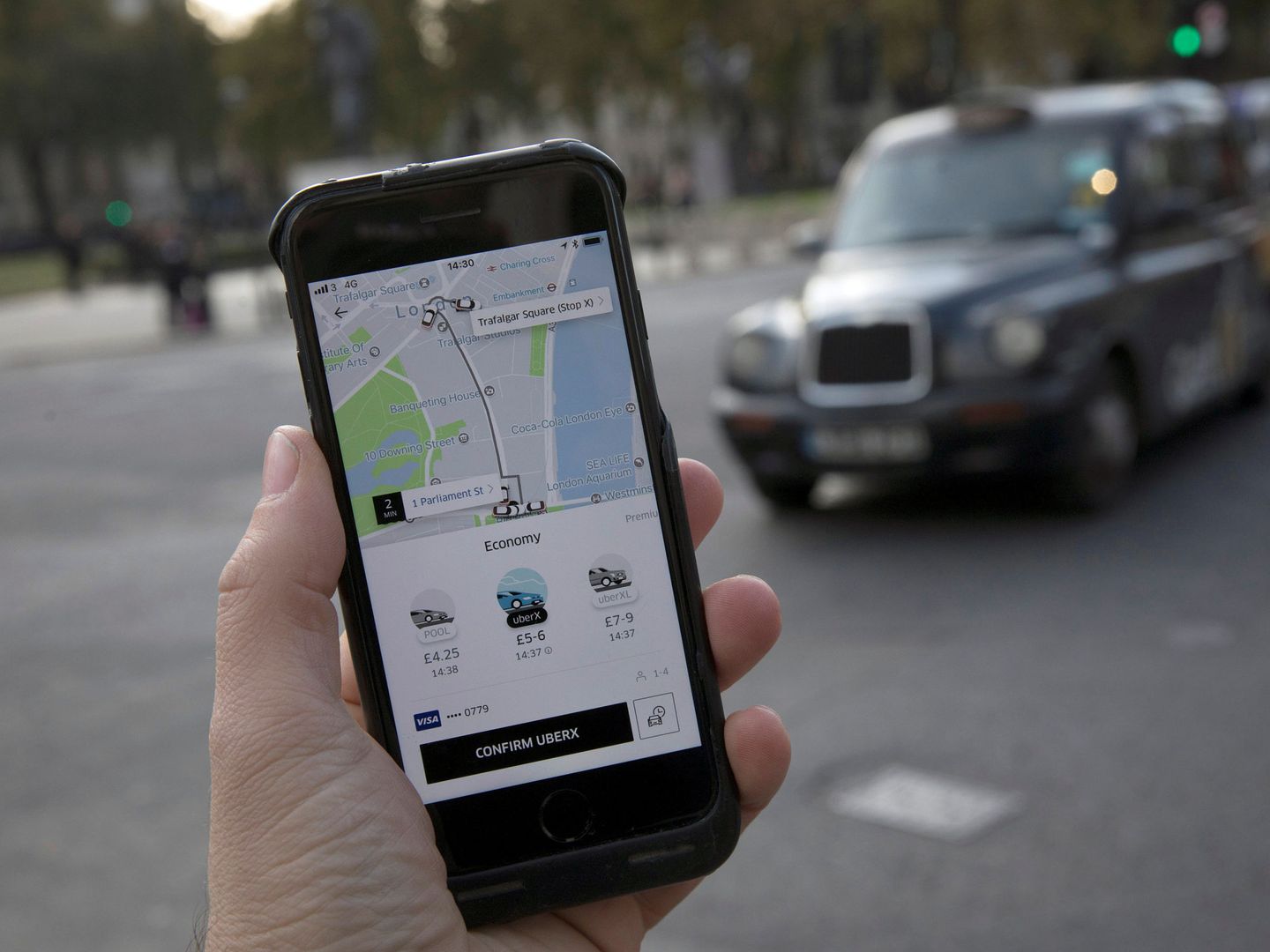 La aplicación de Uber te pide la calificación del conductor al finalizar el viaje. (Reuters)