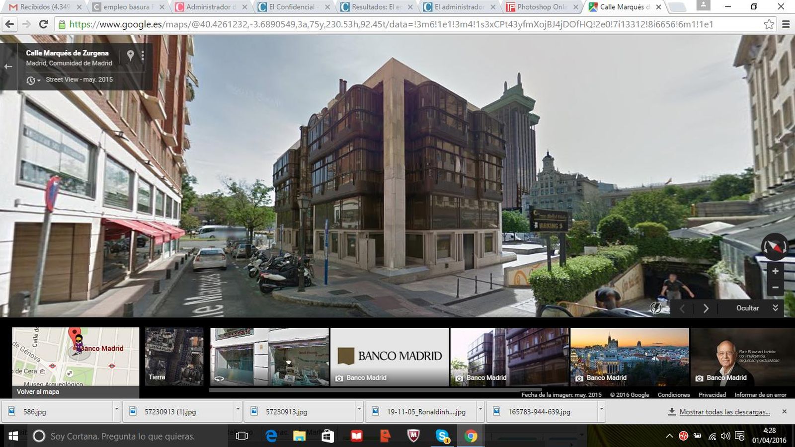 Foto: La sede de Banco Madrid en la plaza de Colón (Google maps)