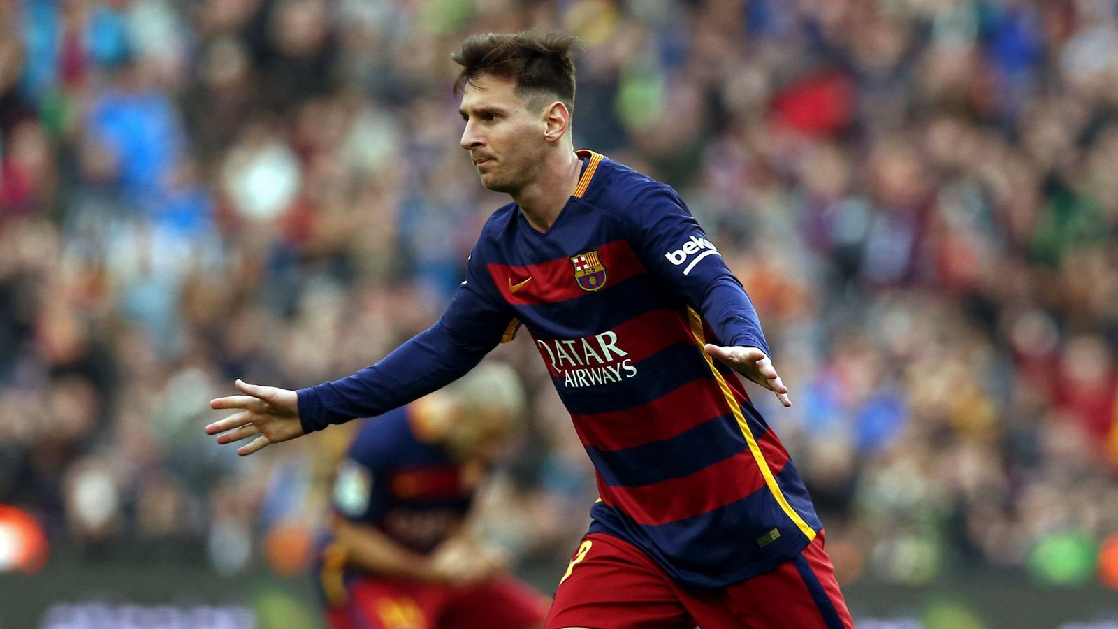 Foto: Messi celebra su gol al Deportivo. (EFE)