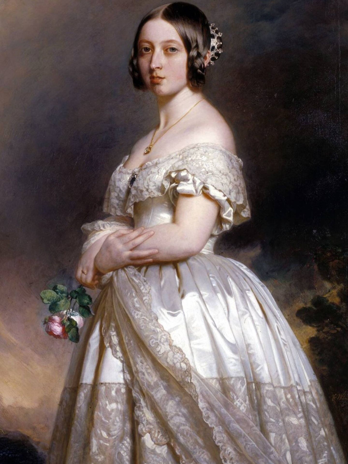 La reina Victoria de Inglaterra, la primera influencer de bodas, en un retrato de Franz Xaver Winterhalter. (Royal Collection Trust/Cortesía)