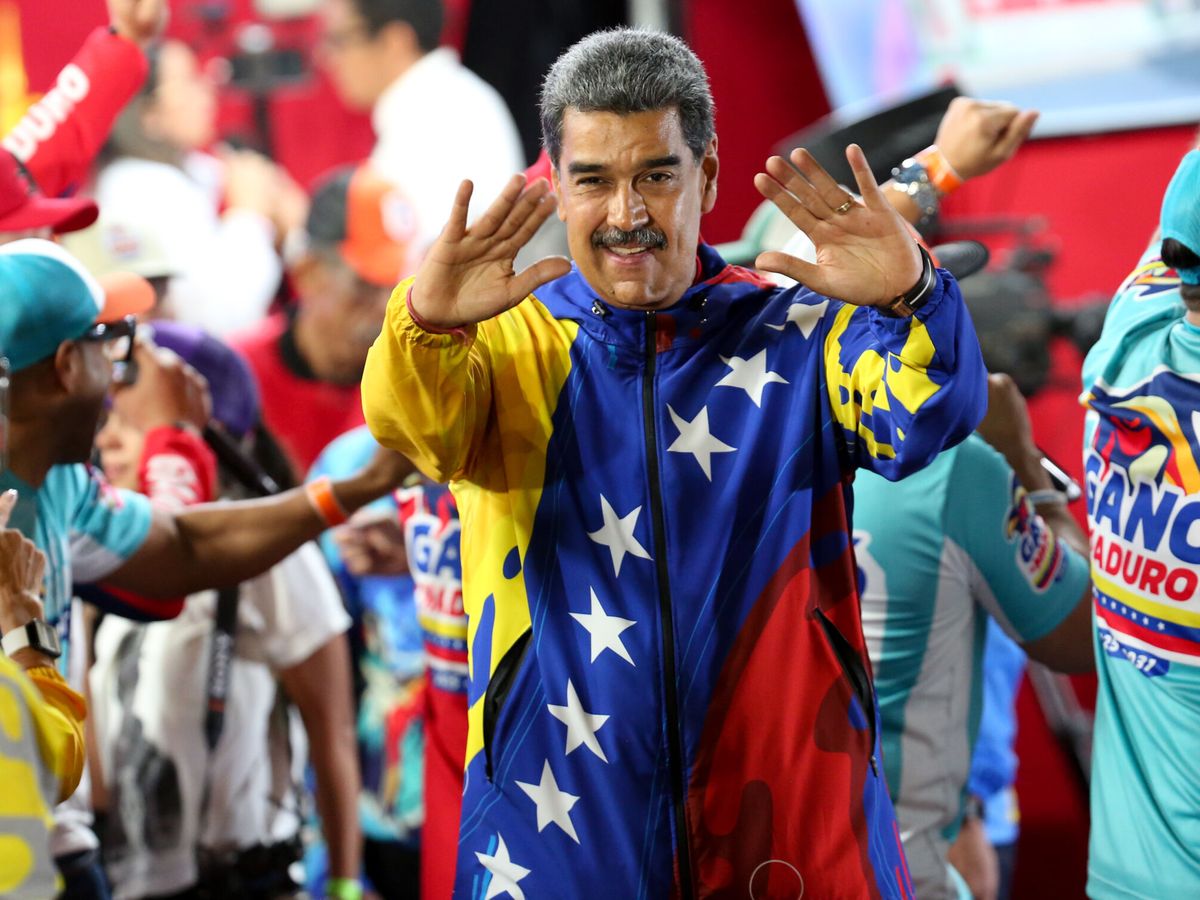 Foto: El presidente de Venezuela, Nicolás Maduro, celebrando la reelección. (Prensa Miraflores/DPA)