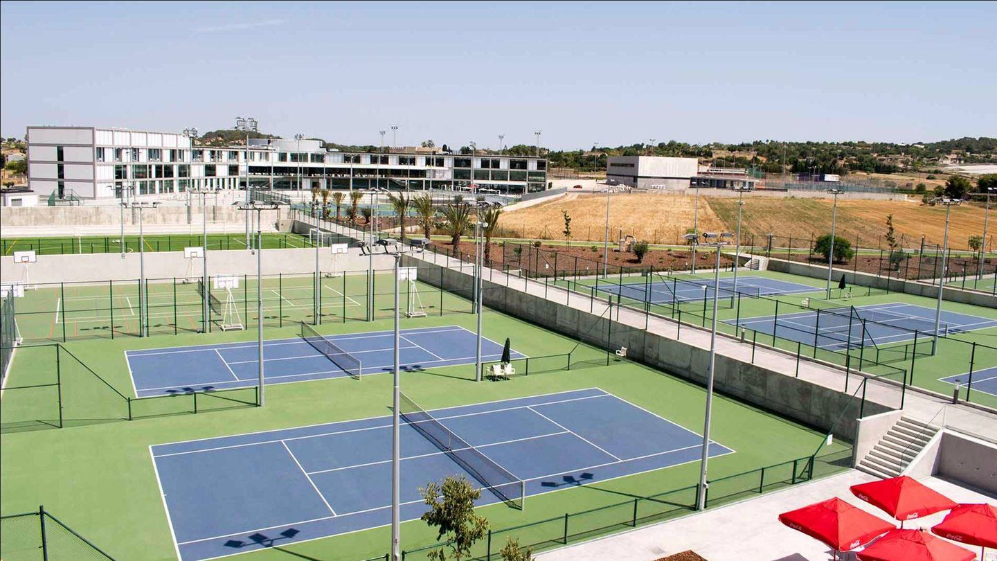 Imagen aérea del complejo deportivo de Rafael Nadal en Manacor. 