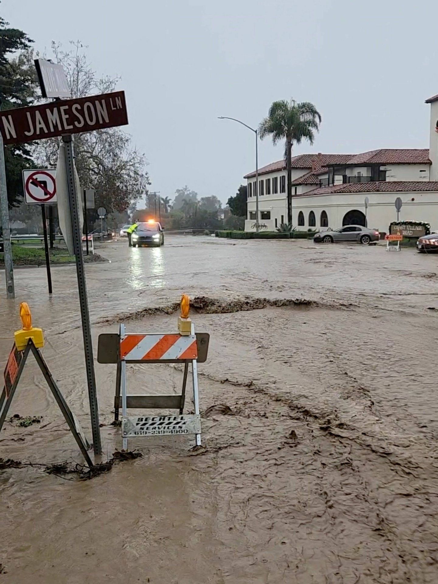 Una imagen de las inundaciones en Montecito. (Reuters)