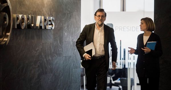 Foto: El expresidente del Gobierno, Mariano Rajoy, en la sede del PP en Génova. (EFE)