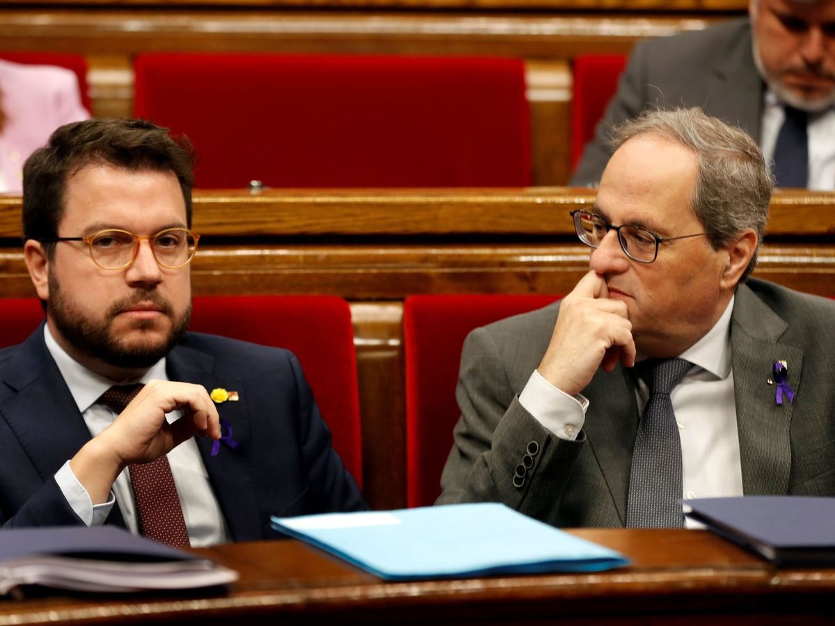 Foto: El presidente de la Generalitat, Quim Torra, junto a su vicepresidente, Pere Aragonès. (EFE)
