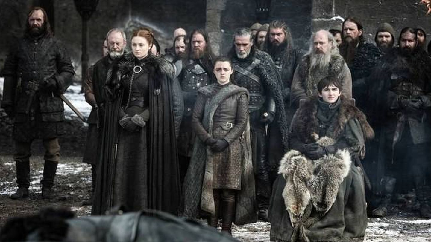 Los miembros de la familia Stark despiden a Theon. (HBO)