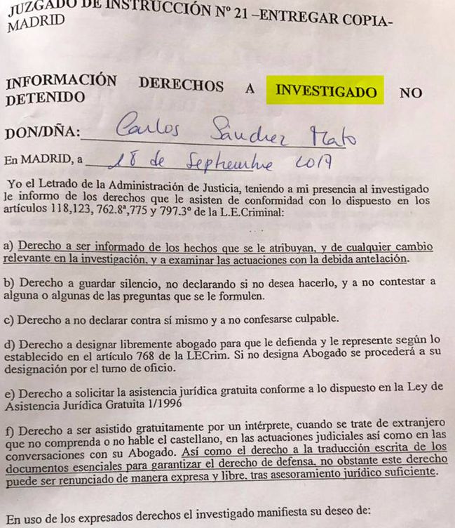 Documento firmado por Sánchez Mato. (EC)