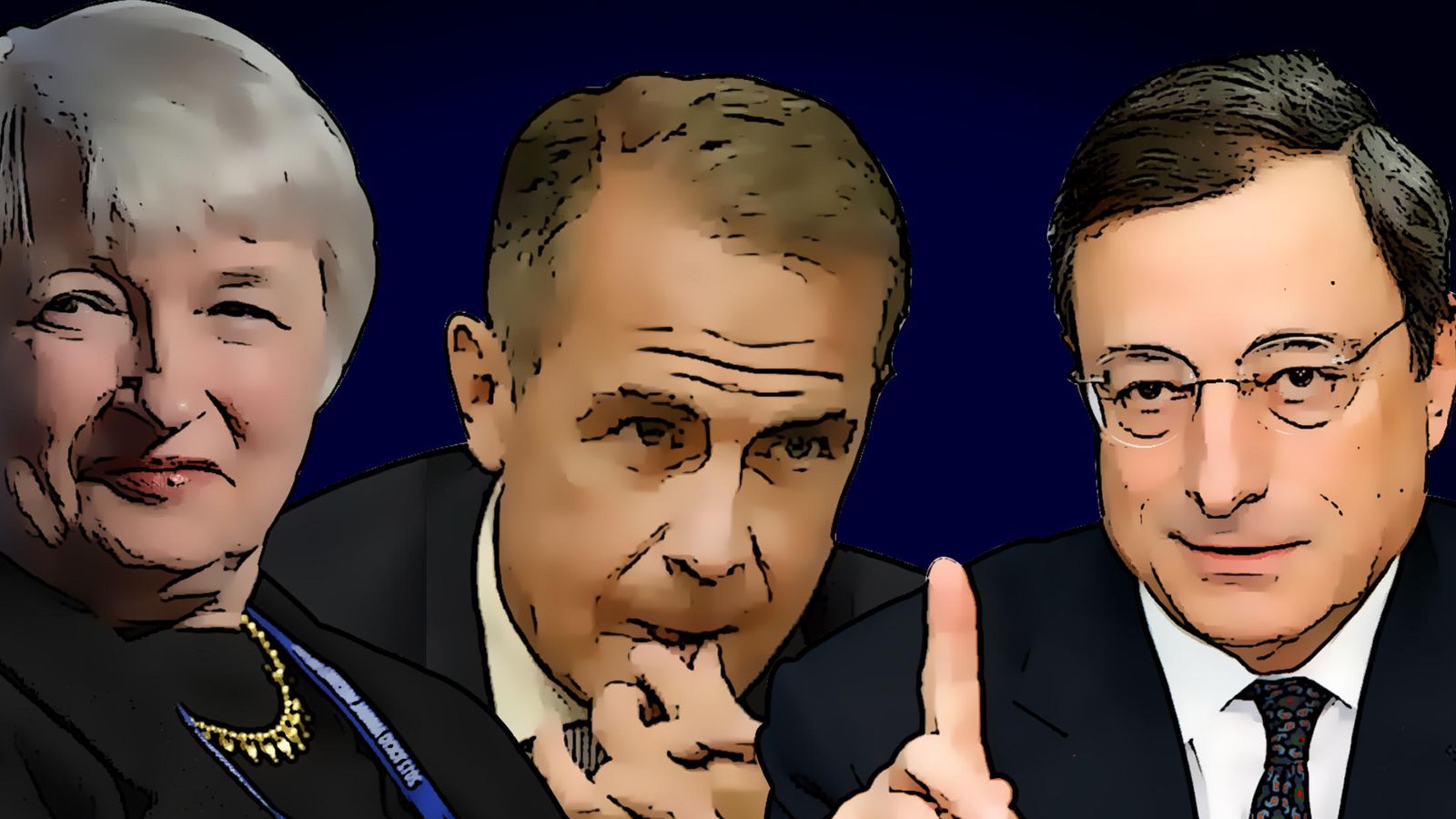 Foto: De izquierda a derecha, Janet Yellen, Mark Carney y Mario Draghi