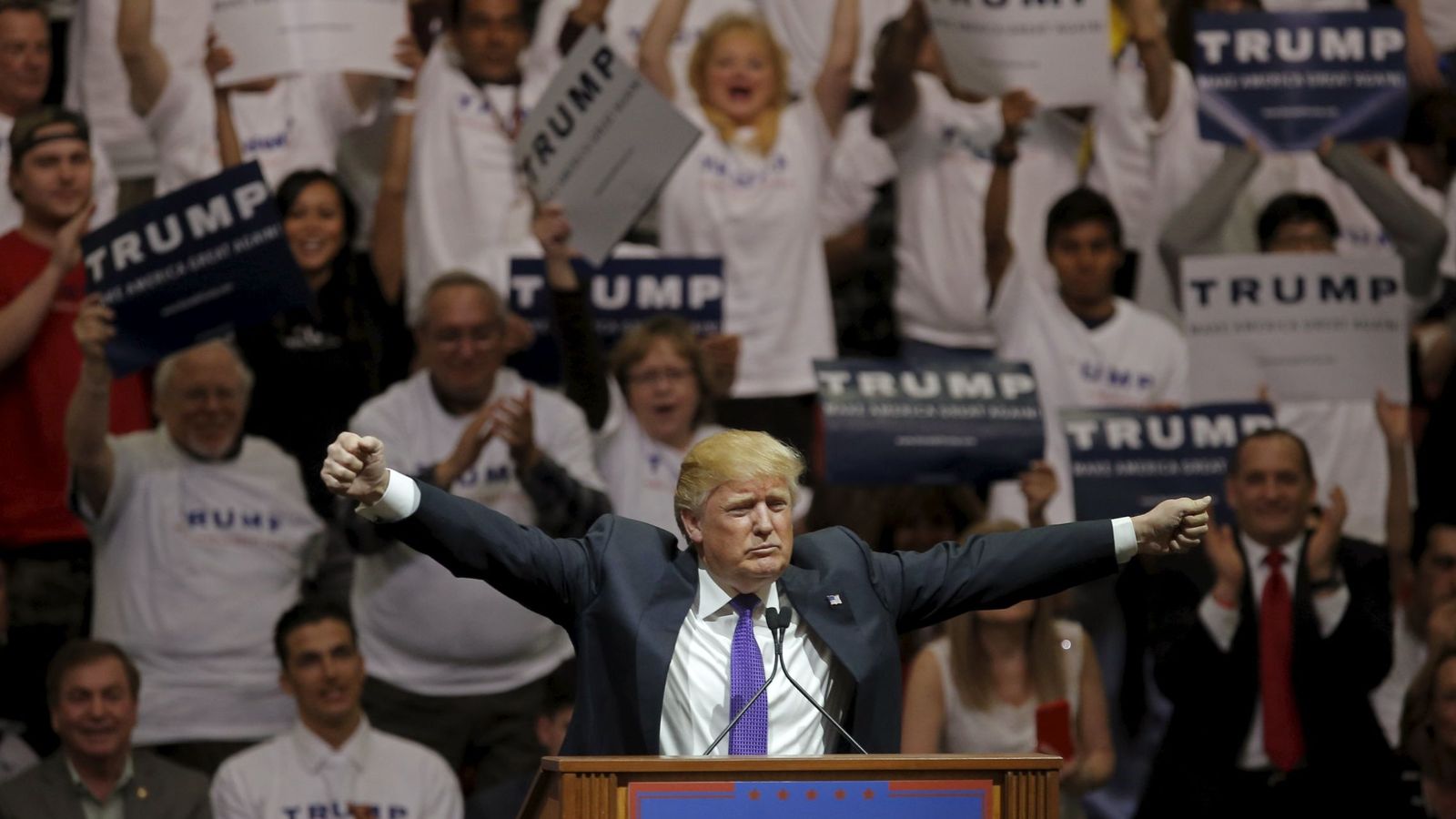 Foto: El candidato a la nominación republicana Donald Trump durante un mitin de campaña en Las Vegas, el 22 de febrero de 2016 (Reuters). 