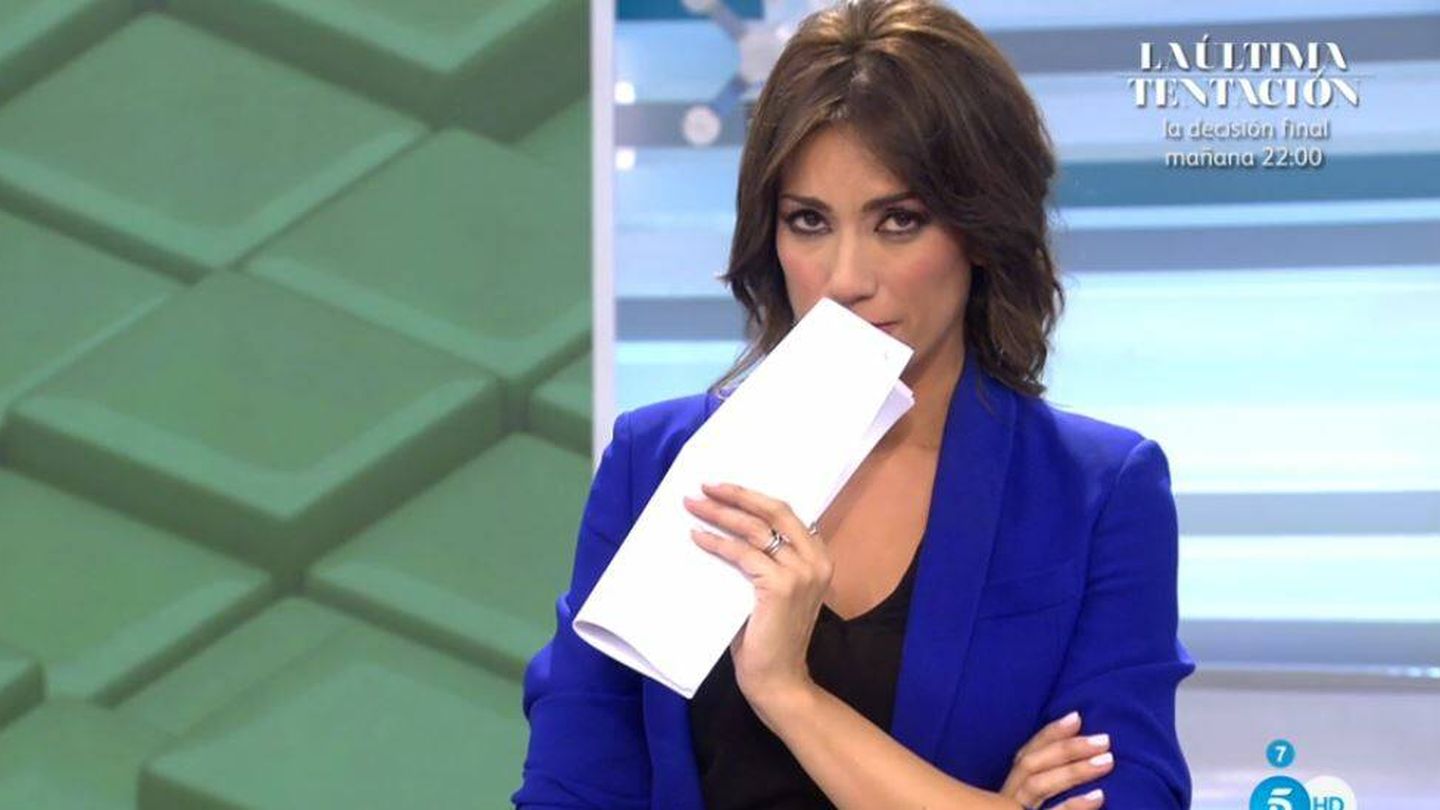 Patricia Pardo, tras conocer la noticia de Ana Rosa. (Mediaset España)