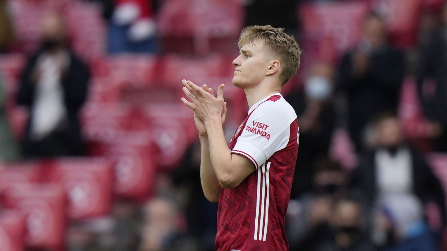 Odegaard, en su despedida del Arsenal. (Reuters)
