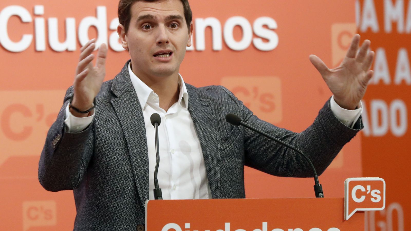 Foto: El líder de Ciudadanos, Albert Rivera, en la sede del partido en Ventas. (EFE)