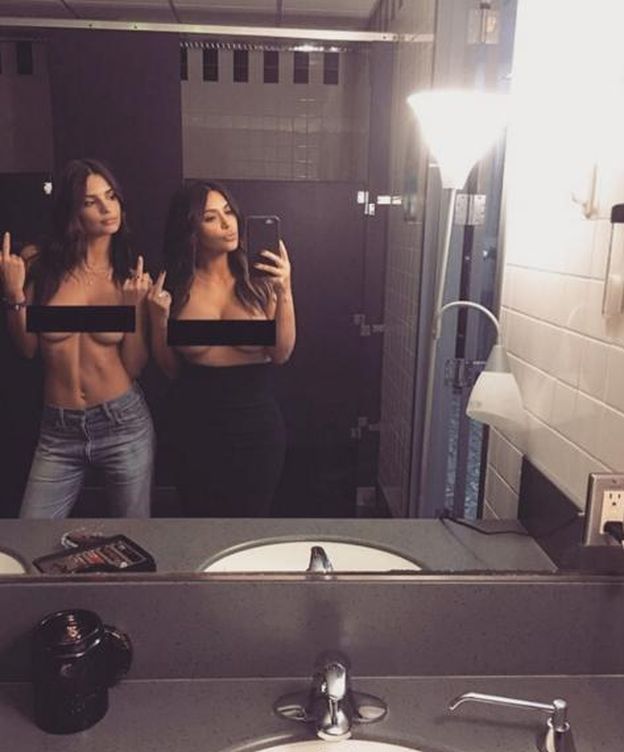 Foto: La polémica foto de Kim Kardashian y Emily Ratajkowski (Instagram)