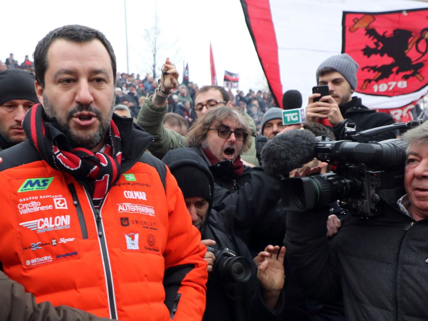 Matteo Salvini durante un evento de un club de aficionados del AC Milan. (Reuters)


