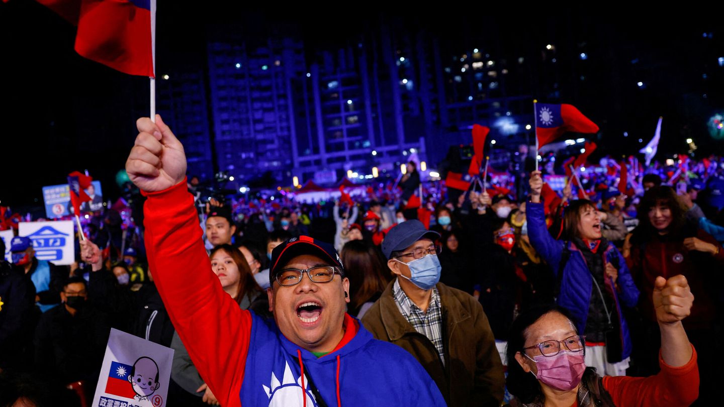 Partidarios de Hou Yu-ih. (Reuters/Ann Wang)