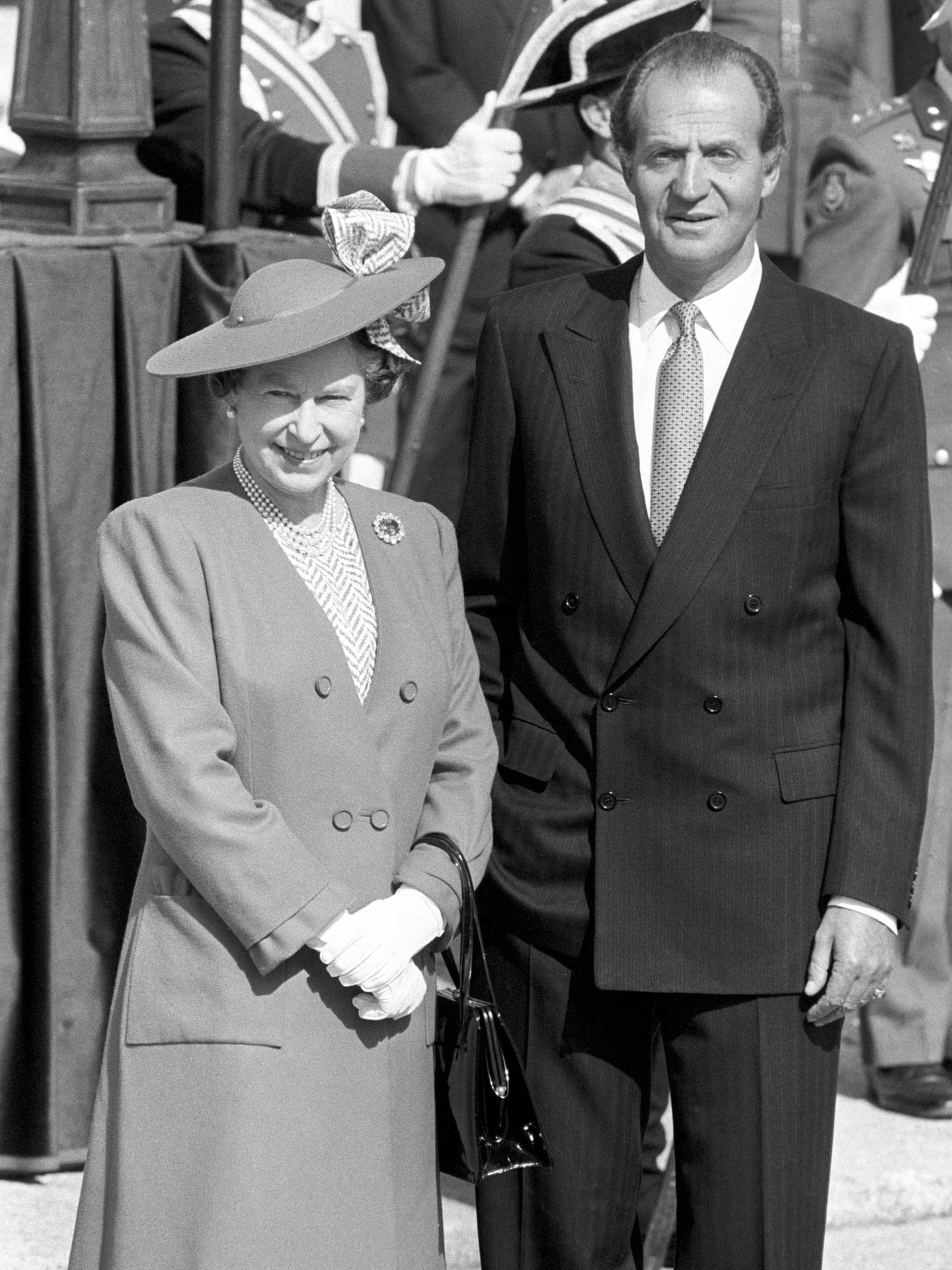 La reina Isabel y el rey Juan Carlos, durante la visita de Estado a España. (Cordon Press)