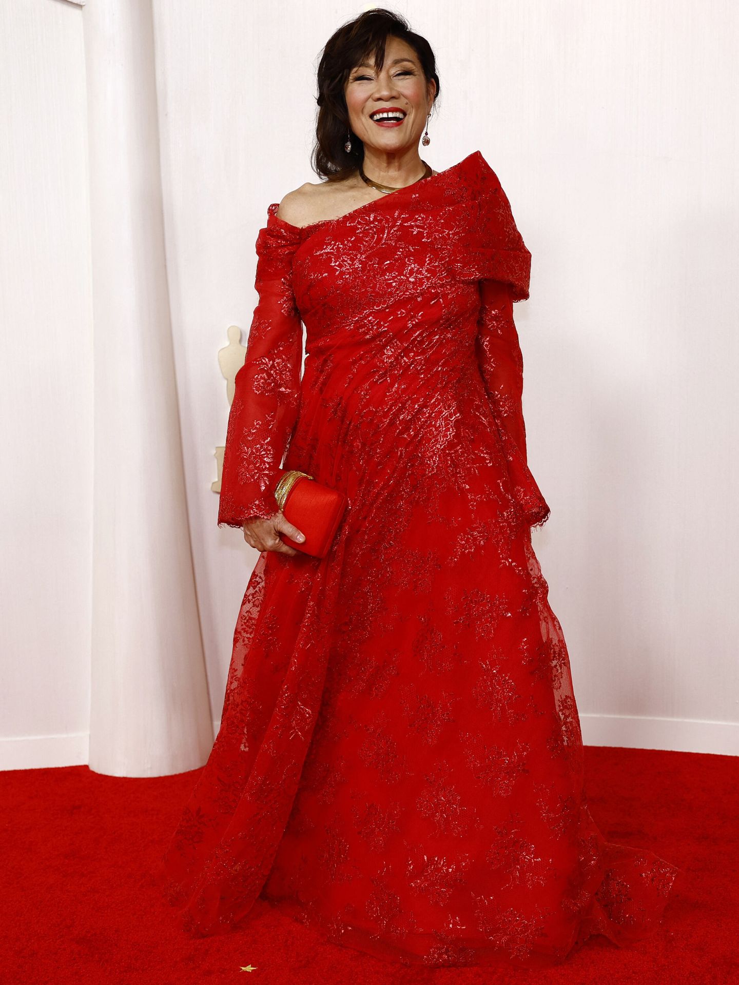 Janet Yang, President of the Academy of Motion Picture Arts and Sciences, poses on the red carpet during the Oscars arrivals at the 96th Academy Awards in Hollywood, Los Angeles, California, U.S., March 10, 2024. REUTERS Sarah Meyssonnier