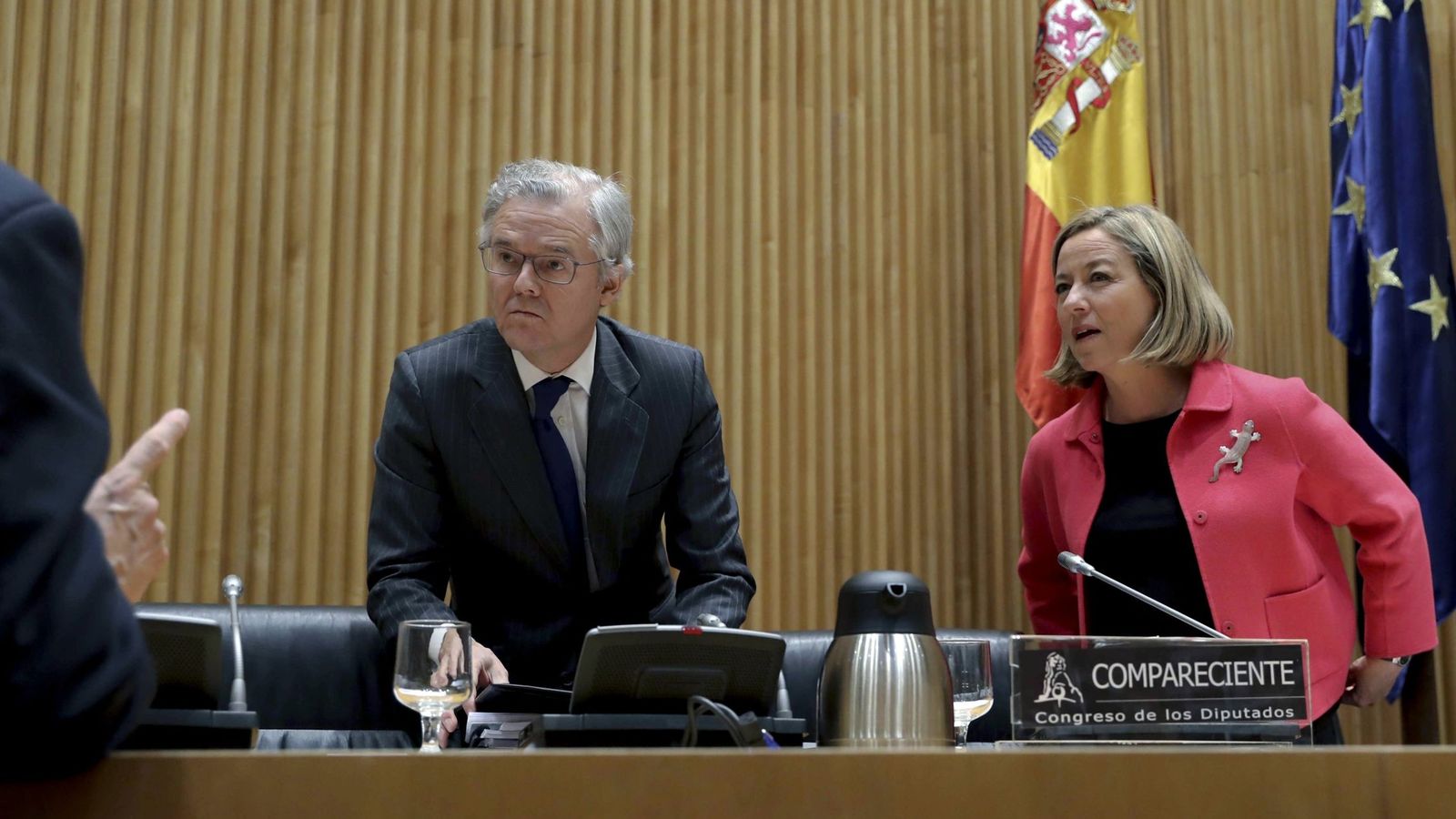 Foto: Sebastián Albella, presidente de la CNMV, en su comparecencia en la comisión de la crisis financiera. (EFE)