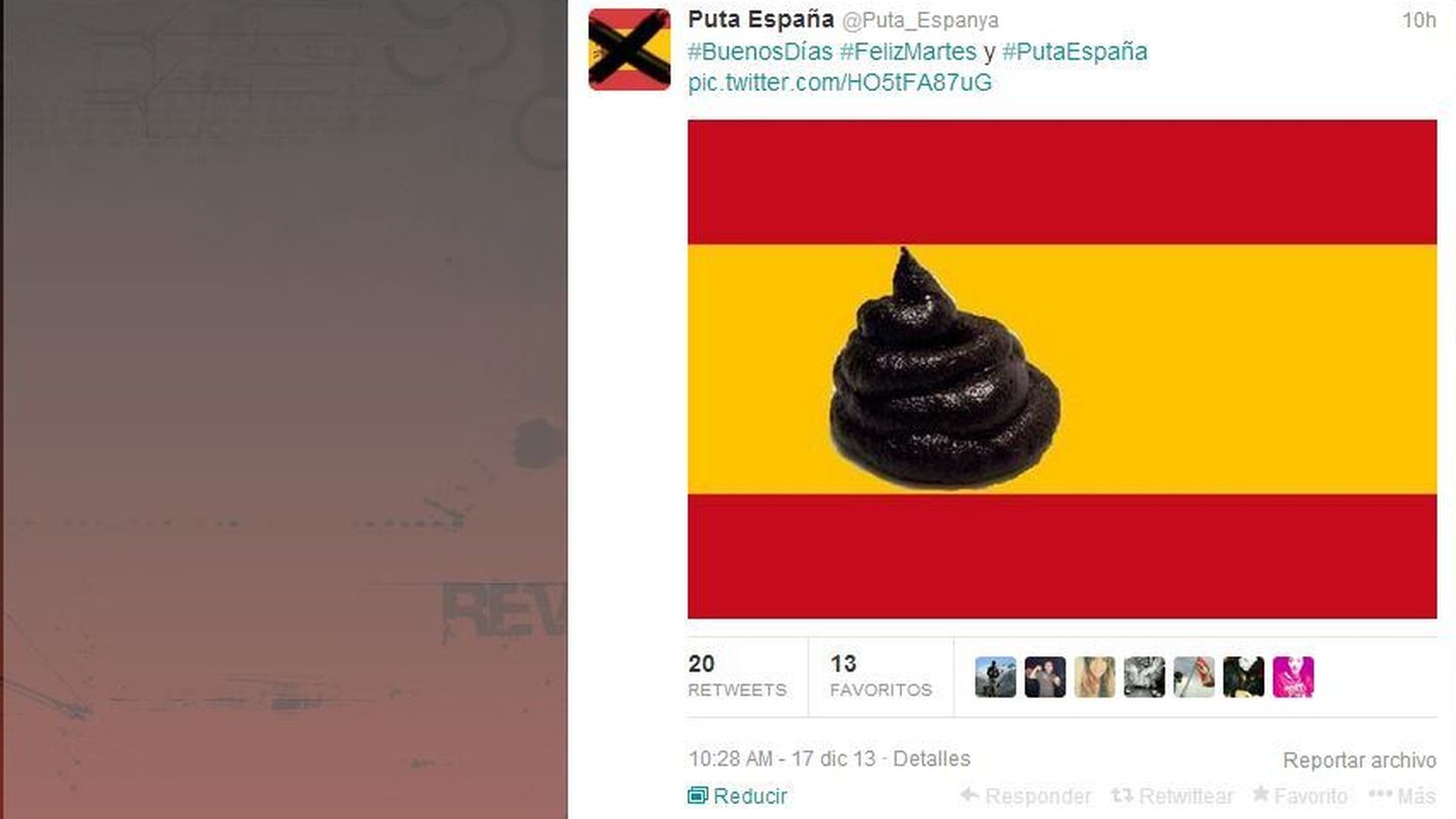 'Tuit' de la cuenta @Puta_Espanya registrado el 17 de diciembre