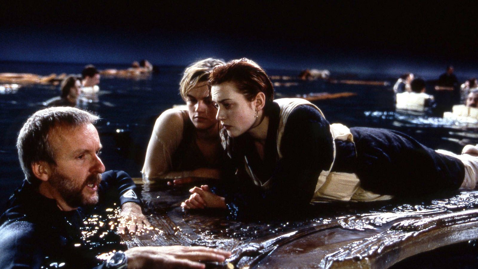 Foto: James Cameron, Leonardo DiCaprio y Kate Winslet en un momento del rodaje. (Merie W. Wallace/Paramount)