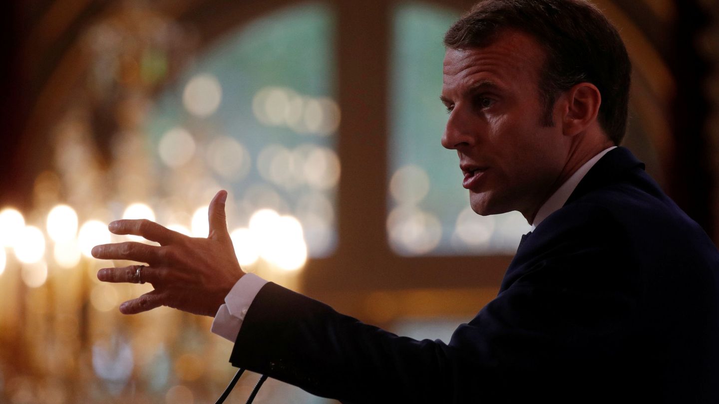 Emmanuel Macron, durante el discurso anual a los embajadores. (Reuters)