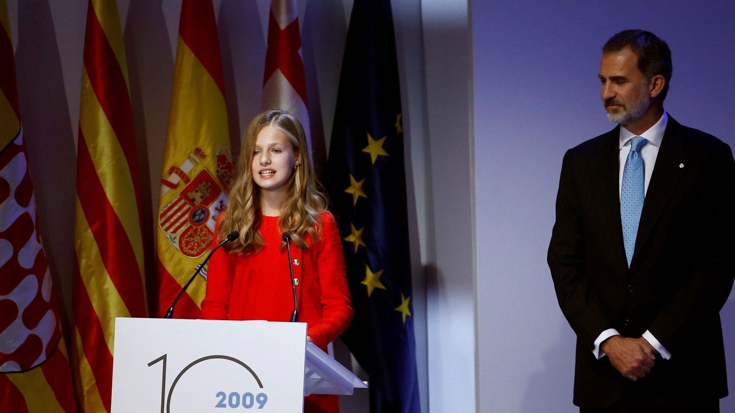 La princesa Leonor, durante su discurso en los premios de 2019. (EFE)