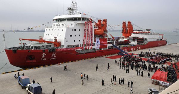 Foto: El rompehielos chino "Xuelong" en el puerto de Tianjin, China. (Reuters)