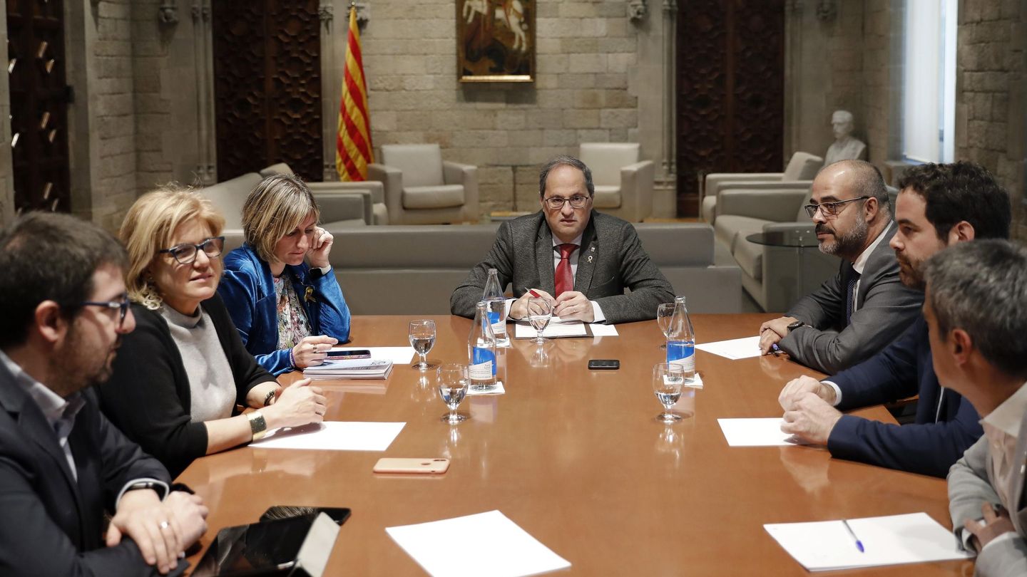 La última reunión presencial del Govern de seguimiento de la evolución del coronavirus en Cataluña. (EFE)
