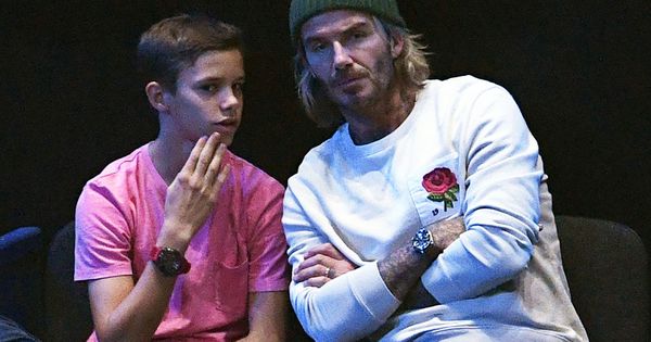 Foto: Romeo, en un partido de tenis con su padre David Beckham. (EFE)