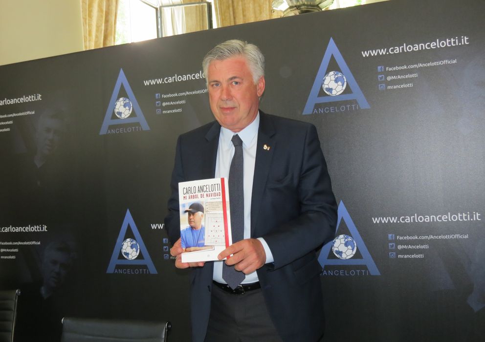 Foto: Carlo Ancelotti, durante la presentación de su página web