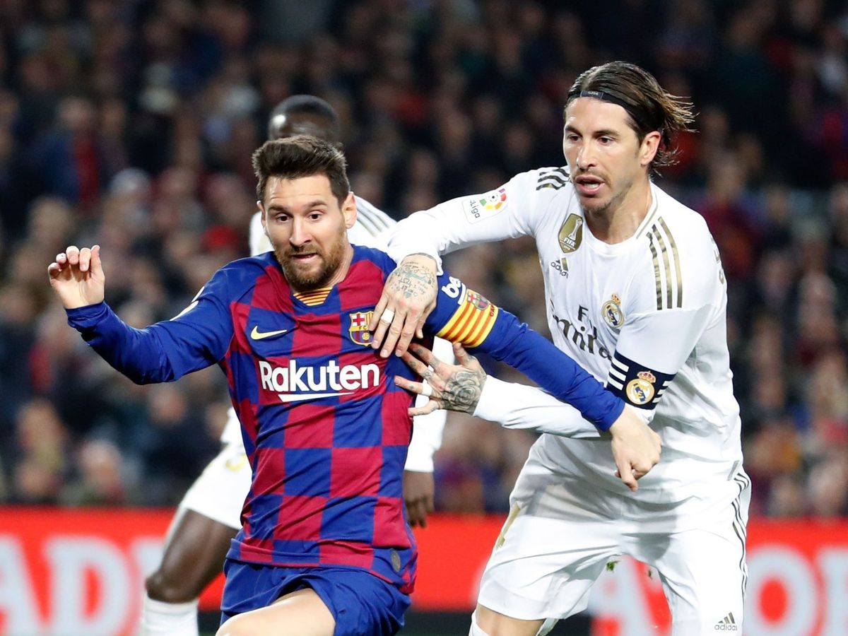 Foto: Messi y Sergio Ramos en el último Clásico.