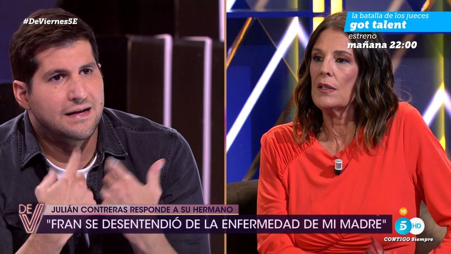 Julián Contreras Jr. y Ángela Portero, en 'De Viernes'. (Mediaset)