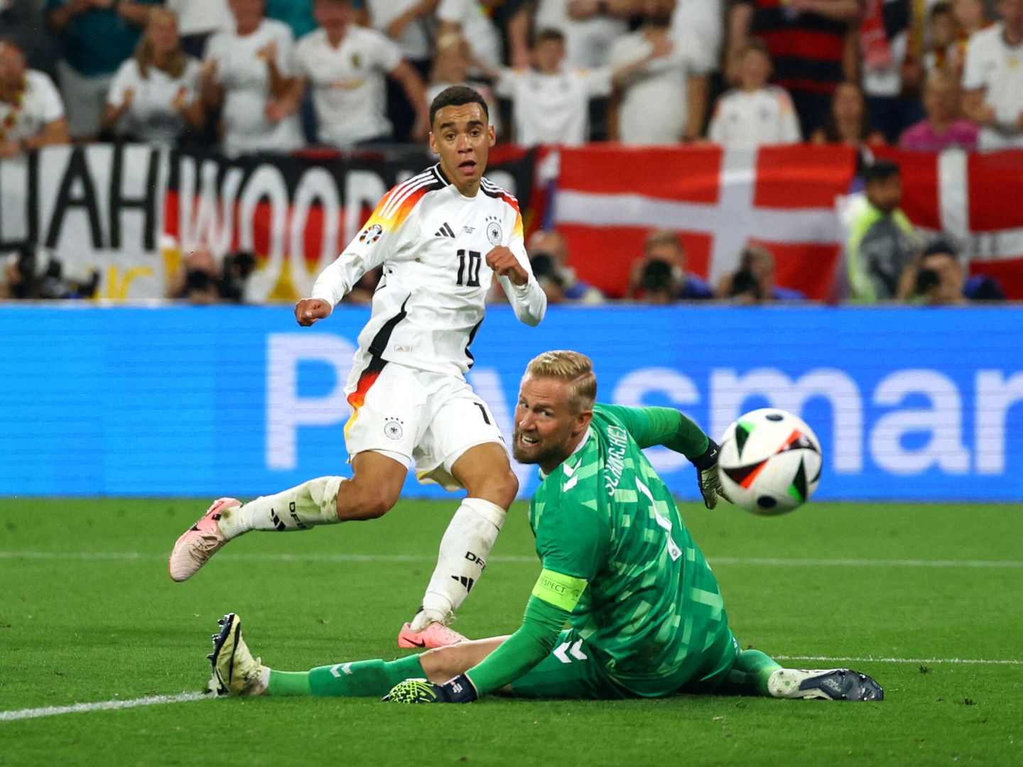 Jamal Musiala anotó el segundo gol de Alemania contra Dinamarca (REUTERS/Thilo Schmuelgen)