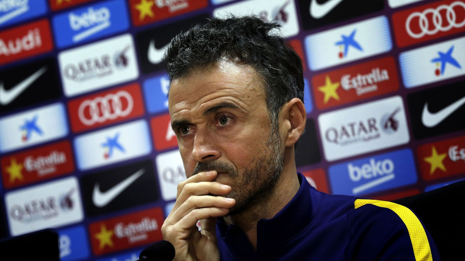 Foto: El entrenador del Barcelona, Luis Enrique Martínez, en rueda de prensa (Efe).