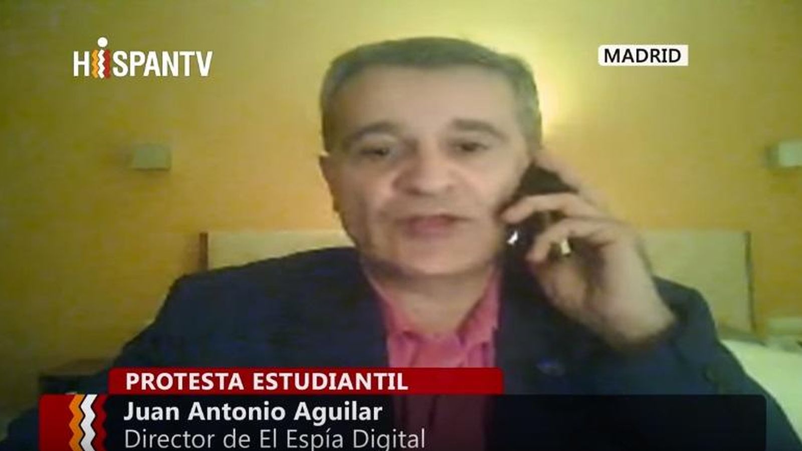 Foto: Juan Antonio Aguilar durante una intervención en un programa de HispanTV. (YouTube)