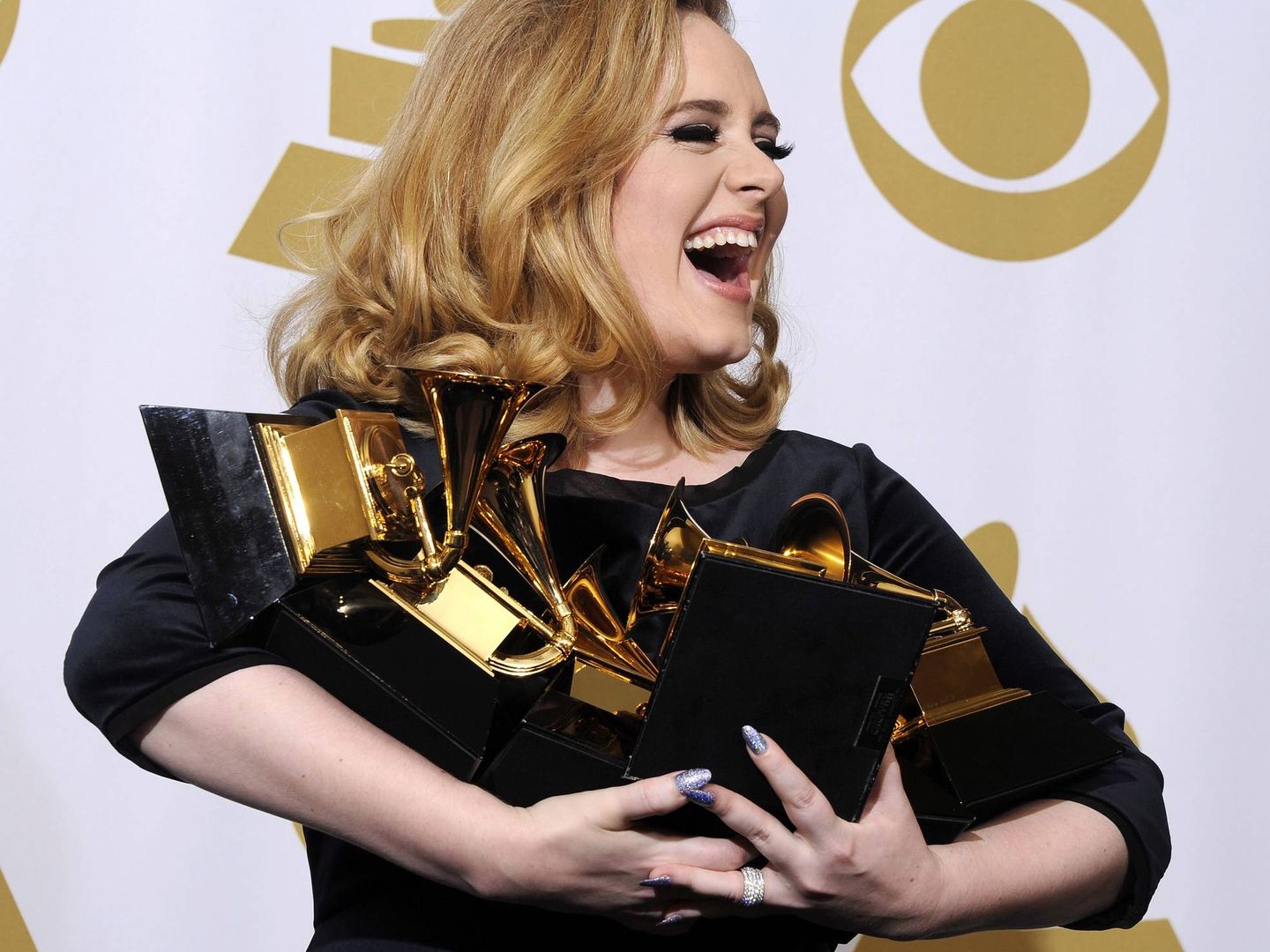 Adele durante la la 54 edición de los Grammy. (EFE)