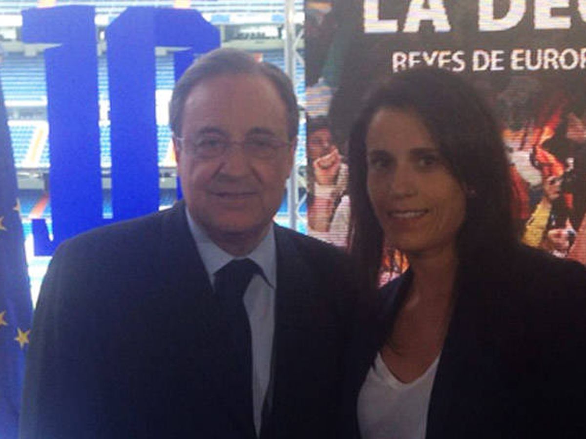 Foto: Florentino Pérez, presidente del Real Madrid, junto a Ana Rosell, presidenta del CD Tacón