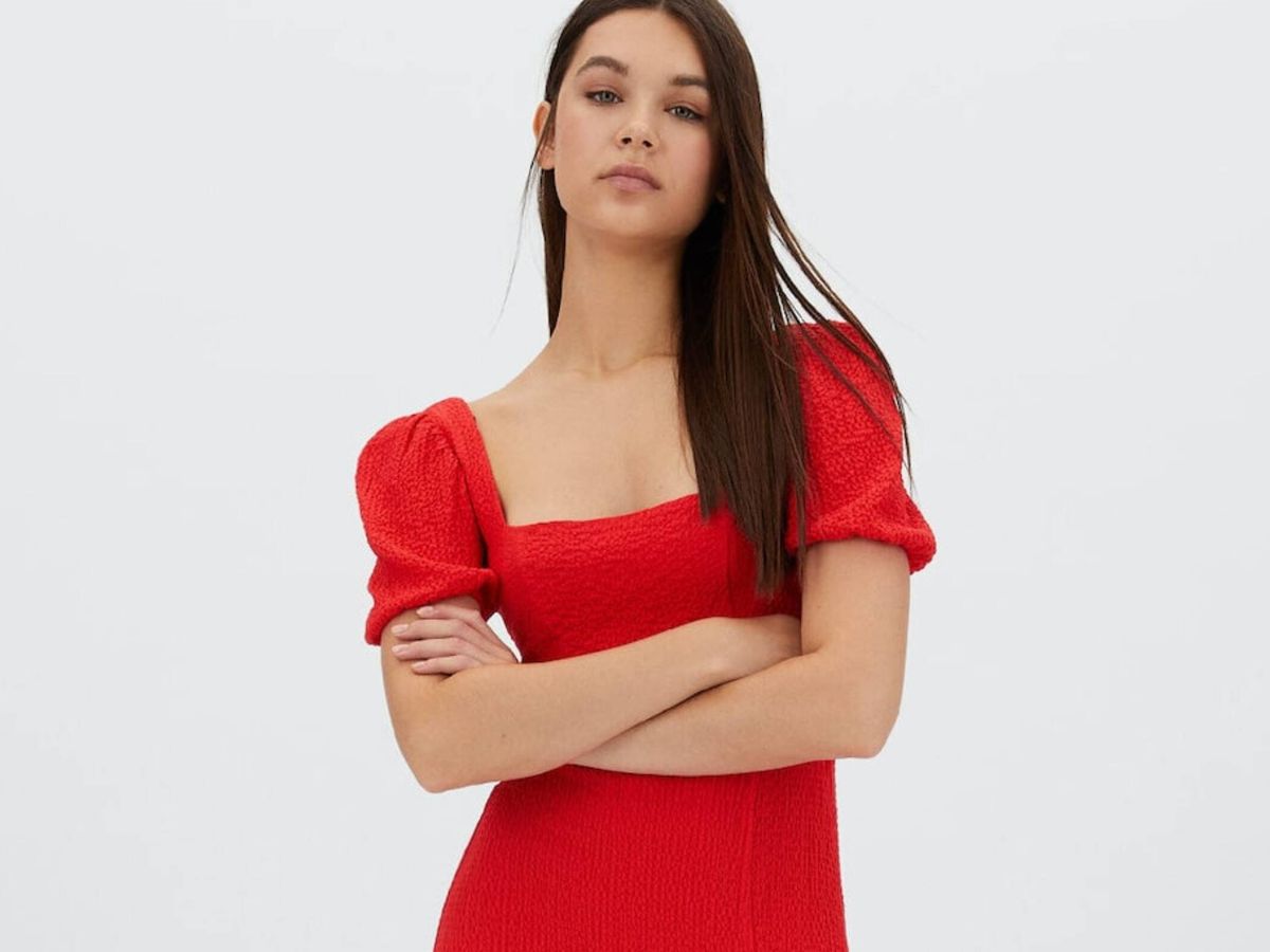 Moda Vestidos Mint&berry Vestido de Verano rojo look casual 